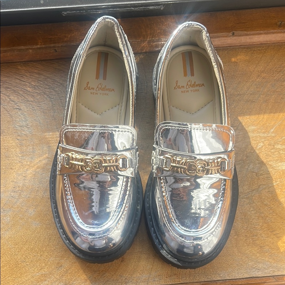 Sam Edelman Kids Silver Loafers